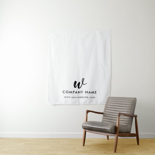 Custom Business Table Runner Banner-Skript weiß Wandteppich (Beispiel)