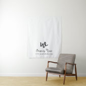 Custom Business Table Runner Banner Weißes Skript Wandteppich (Beispiel)