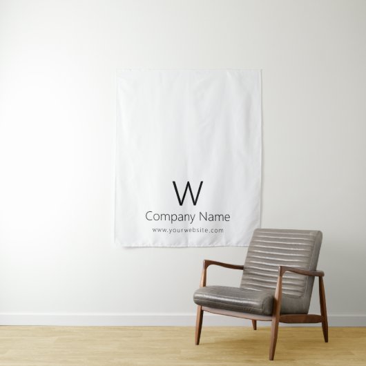 Custom Business Table Runner Banner White Simple Wandteppich (Beispiel)