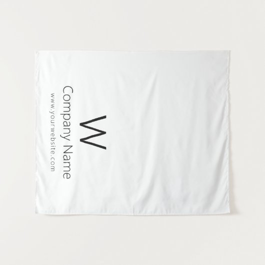 Custom Business Table Runner Banner White Simple Wandteppich (Vorderseite (Horizontal))