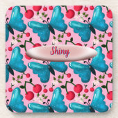 Custom butterfly floral pattern gift  getränkeuntersetzer (Vorderseite)