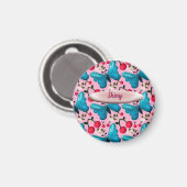 Custom butterfly floral pattern gift  magnet (Vorderseite/Rückseite)