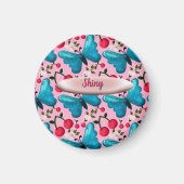 Custom butterfly floral pattern gift  magnet (Vorne)