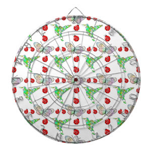 Custom Butterfly, Hummingbird und Ladybug Pattern Dartscheibe