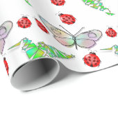 Custom Butterfly, Hummingbird und Ladybug Pattern Geschenkpapier (Rolleneckpunkt)