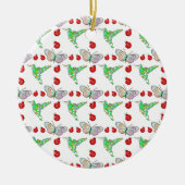 Custom Butterfly, Hummingbird und Ladybug Pattern Keramik Ornament (Vorne)