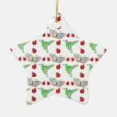 Custom Butterfly, Hummingbird und Ladybug Pattern Keramikornament (Vorne)