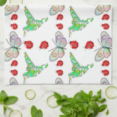 Custom Butterfly, Hummingbird und Ladybug Pattern Küchentuch (Gefaltet)