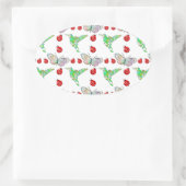 Custom Butterfly, Hummingbird und Ladybug Pattern Ovaler Aufkleber (Tasche)