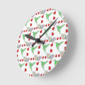 Custom Butterfly, Hummingbird und Ladybug Pattern Runde Wanduhr (Winkel)