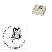 Custom Butterfly & Stars Round Ex Libris Buchzeich Gummistempel (Stempel)