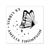 Custom Butterfly & Stars Round Ex Libris Buchzeich Permastempel (Design)