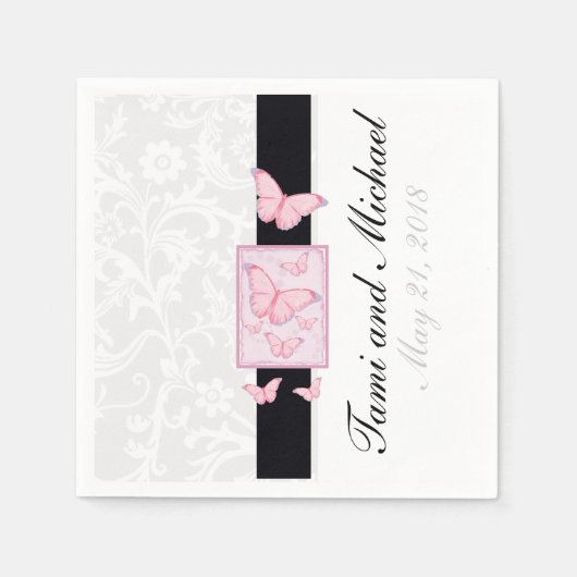Custom Butterfly Wedding Napkins Serviette (Vorderseite)