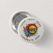 Custom Button : Retro American Vote Campaign (Vorne & Hinten)