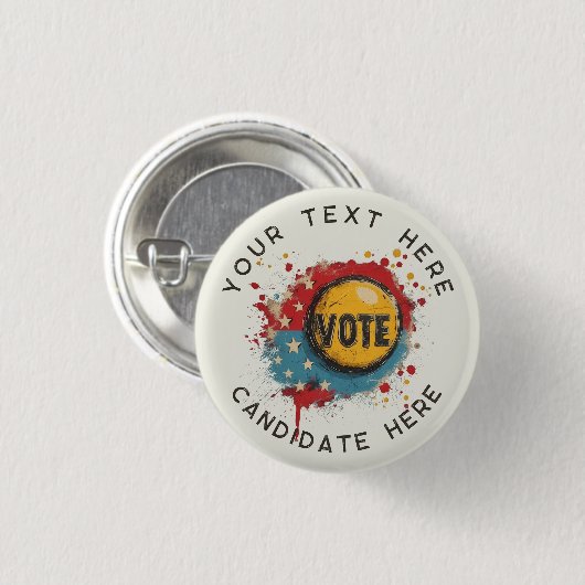 Custom Button : Retro American Vote Campaign (Vorne & Hinten)