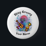 Custom Button | Retro Octopus | Name & Text<br><div class="desc">✨ Add groovy retro vibes to your outfit with this custom octopus button!
🖊️ Customize the top phrase   add any name for a fun,  one-of-a-kind gift.
📌 Perfect for backpacks,  jackets,  tote bags,  and party favors.
🎁 Great for birthdays,  holidays,  and personalized surprises.</div>