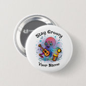 Custom Button | Retro Octopus | Name & Text (Vorne & Hinten)