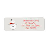 Custom Button Snowman Return Address Label (Vorne)