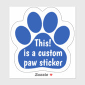 Custom by You Paw Print - Royal Blue Window Decal Aufkleber (Blatt)