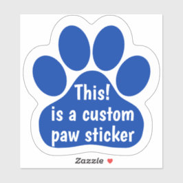 Custom by You Paw Print - Royal Blue Window Decal Aufkleber