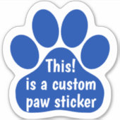 Custom by You Paw Print - Royal Blue Window Decal Aufkleber (Vorderseite)