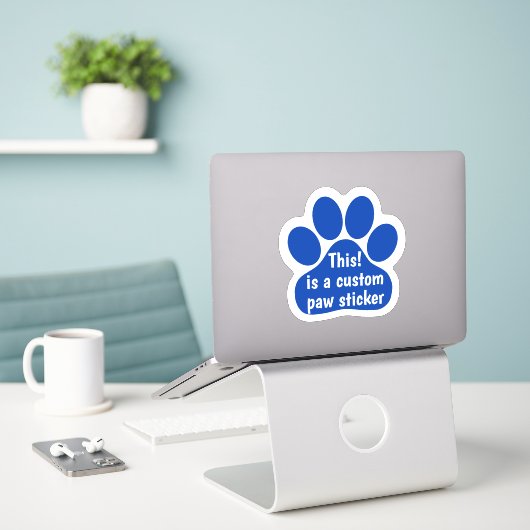 Custom by You Paw Print - Royal Blue Window Decal Aufkleber (Laptop auf Schreibtisch)
