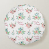 Custom Cacti Floral Round Pillow Rundes Kissen (Rückseite)