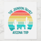 Custom Cactus Sunset Arizona Wüste Weinetikett (Einzelnes Label)