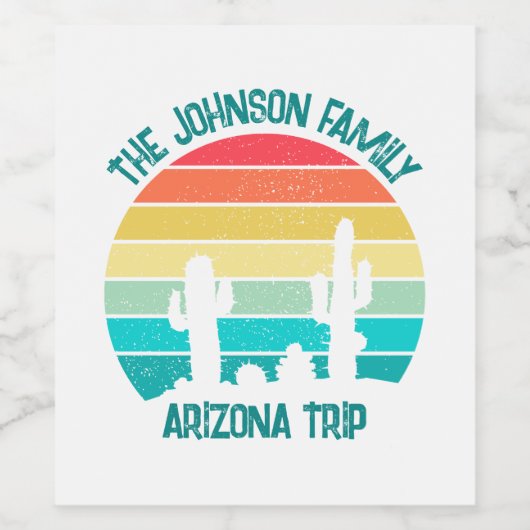 Custom Cactus Sunset Arizona Wüste Weinetikett (Einzelnes Label)