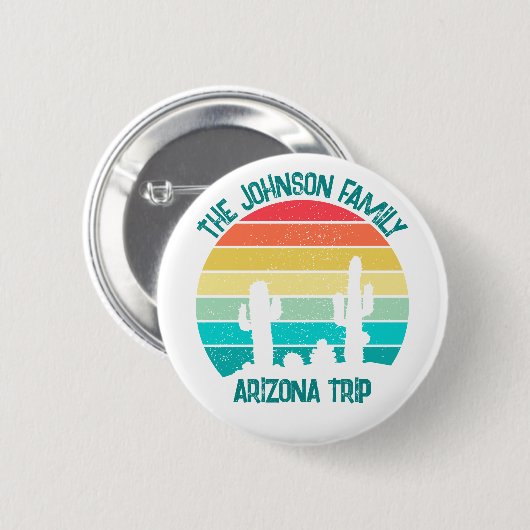 Custom Cactus Sunset Arizona Wüstenreise Button (Vorne & Hinten)