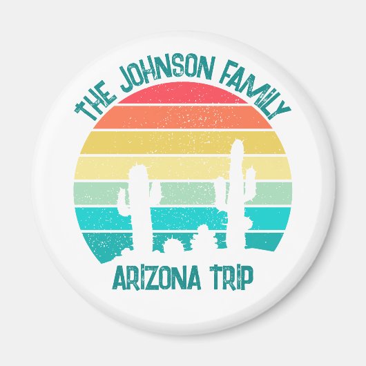 Custom Cactus Sunset Arizona Wüstenreise Magnet (Vorne)