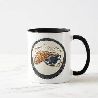 Custom Cafe Croissant Logo  Tasse