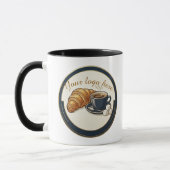 Custom Cafe Croissant Logo  Tasse (Links)