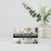 Custom Cake Baker Birthday Business Company Geschä Visitenkarte (Stehend Vorderseite)