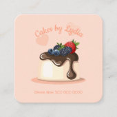 Custom Cake Bakery Business Card with QR Code Quadratische Visitenkarte (Vorderseite)