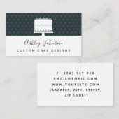 Custom Cake Designs Pastry Koch Decorator Elegant Visitenkarte (Vorne/Hinten)