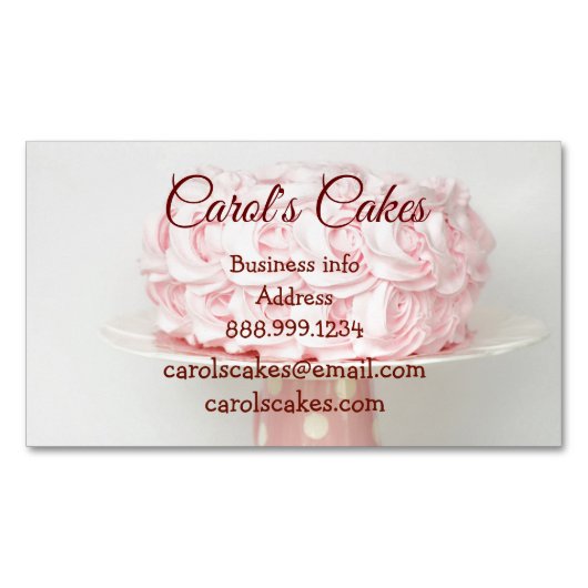 Custom Cake & Wedding Cake Design Bakers Magnetische Visitenkarte (Vorderseite)