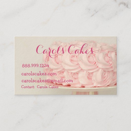Custom Cake & Wedding Cake Design Bakers Visitenkarte (Vorderseite)