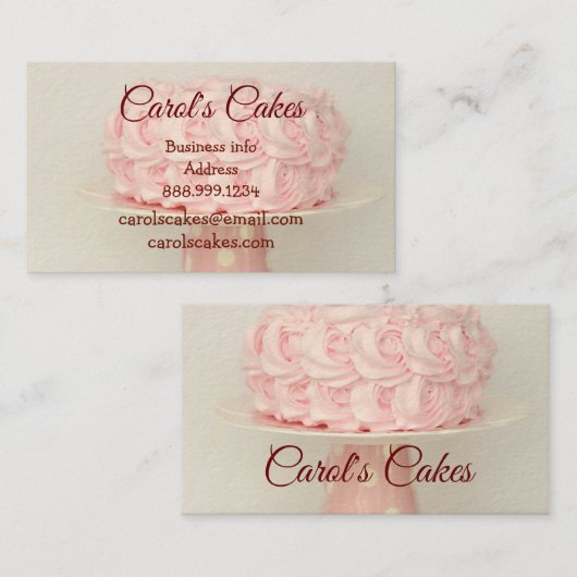 Custom Cake & Wedding Cake Design Bakers Visitenkarte (Vorne/Hinten)