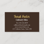 Custom Cakes Bäckerei Konditorei Aquarell Business Visitenkarte (Rückseite)