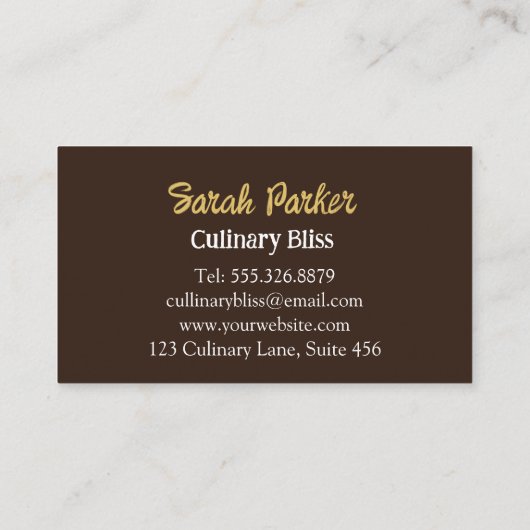 Custom Cakes Bäckerei Konditorei Aquarell Business Visitenkarte (Rückseite)