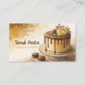 Custom Cakes Bäckerei Konditorei Aquarell Business Visitenkarte (Vorderseite)