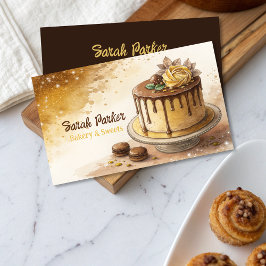 Custom Cakes Bäckerei Konditorei Aquarell Business Visitenkarte