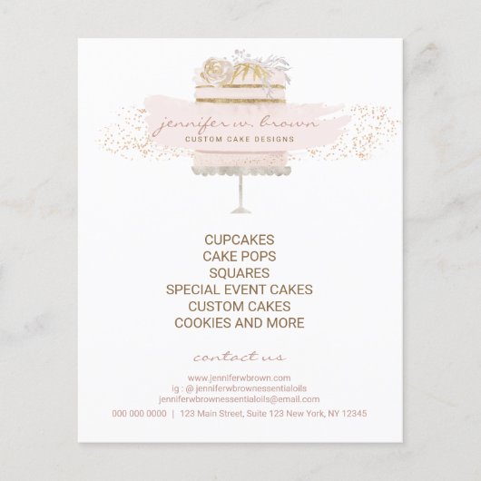 Custom Cakes Baker Event Patisserie Flyer Girl (Vorderseite)