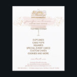 Custom Cakes Baker Event Patisserie Girly Flyer<br><div class="desc">Custom Cakes Baker Event Patisserie Girly design is perfect for your business.</div>