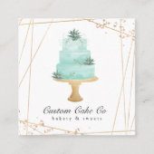 Custom Cakes Bakery Business Card QR Code Quadratische Visitenkarte (Vorderseite)