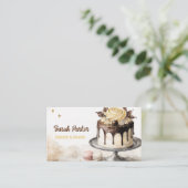 Custom Cakes Bakery Gebäck Wasserfarbe Geschäft Visitenkarte (Stehend Vorderseite)
