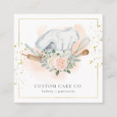 Custom Cakes Bakery Koch Hat Tools Business Card Quadratische Visitenkarte (Vorderseite)