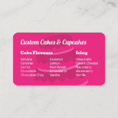 Custom Cakes Pink Bakery Menu Geschmack Visitenkarte (Rückseite)