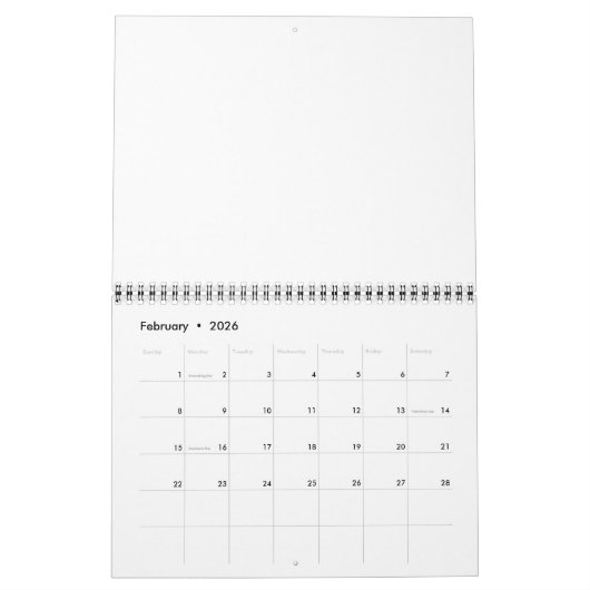 Custom Calendar Kalender (Feb 2026)